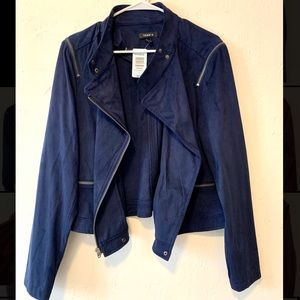 Torrid Navy Blue Suede Moto Jacket! NWT!